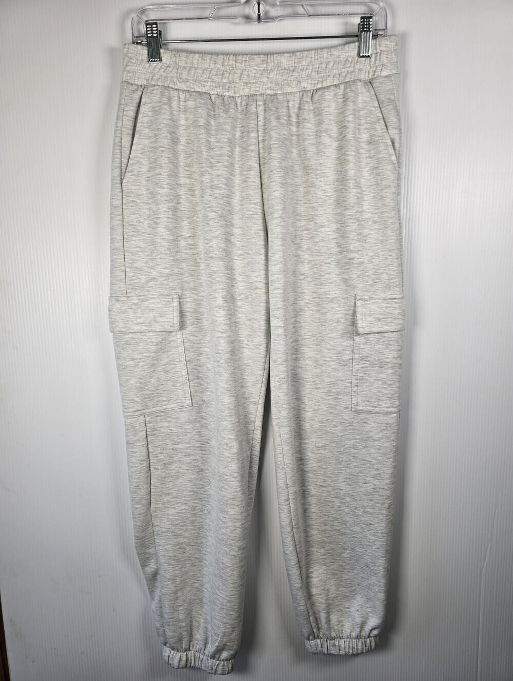 Yogalicious Davenport Scuba Knit Cargo Joggers Light Heathered Grey Size M